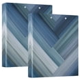 Blue Herringbone Stripes Round Ring Binder 3 Rings 1.5