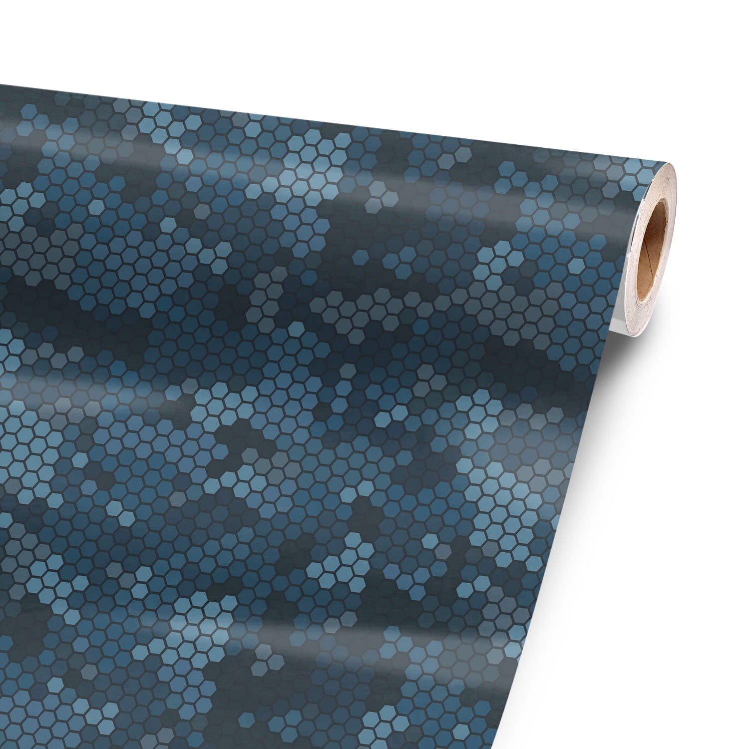 Blue Hexa Camo 24 Inch x 52 Inch Vinyl Wrap Sheet for large or custom ...