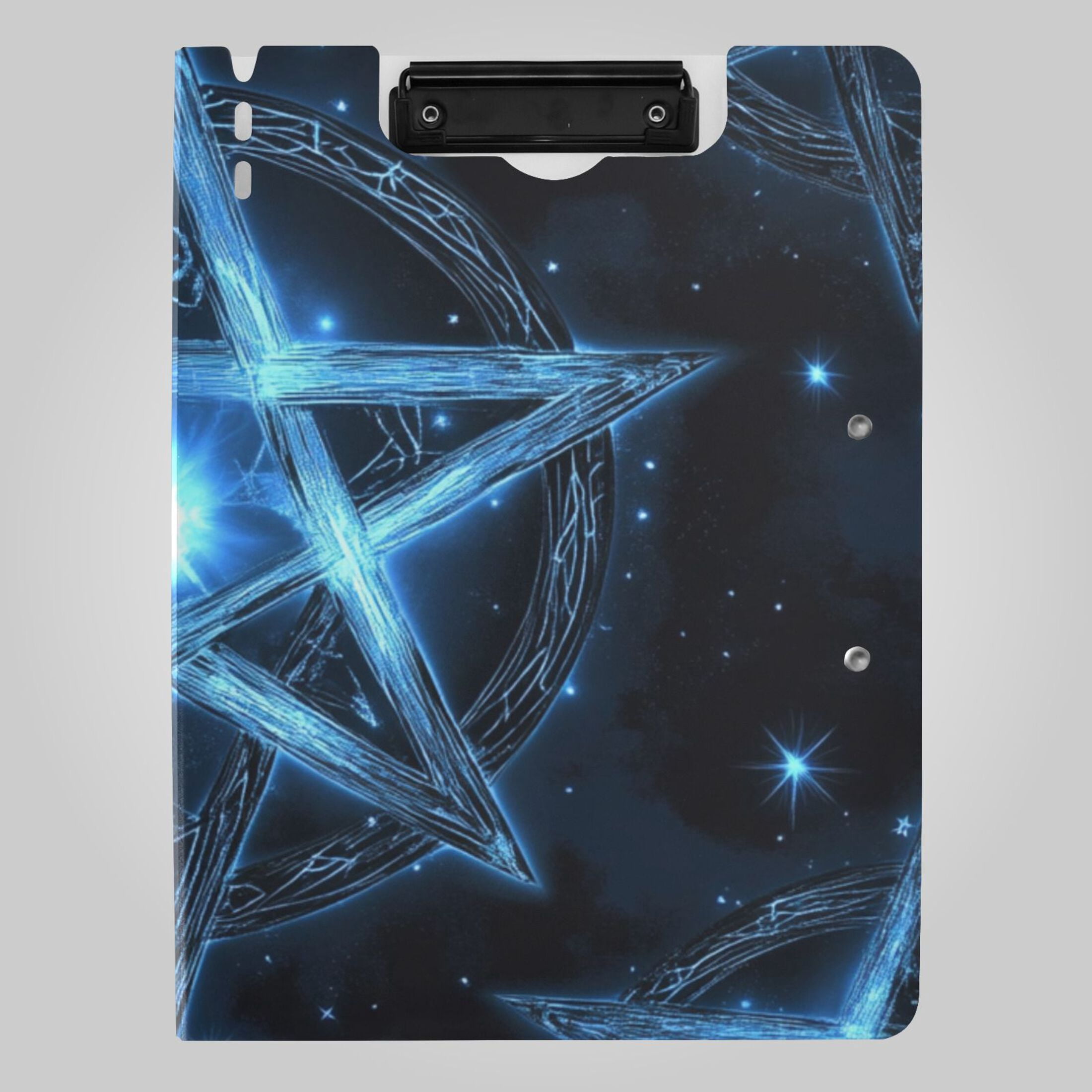Blue Hexagram Foldable Binder Folder Clipboard with Pen Slot Double ...