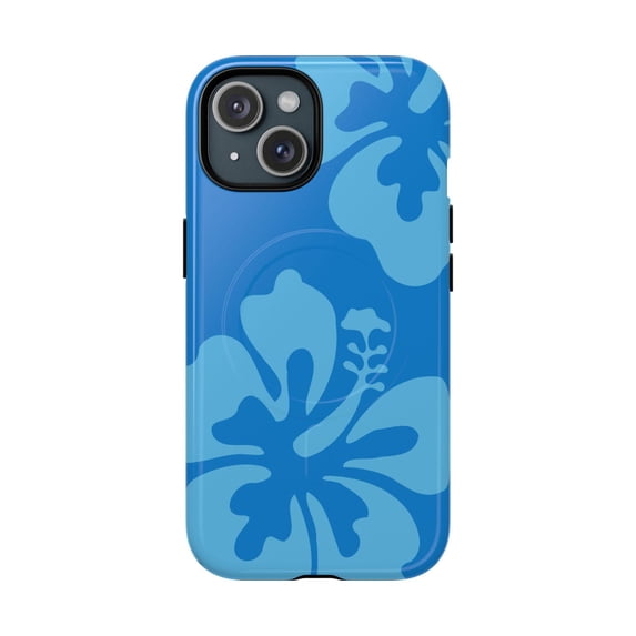 Blue Hibiscus Flower Tropical Design Case iPhone 17 11 12 13 14 15 17 ...