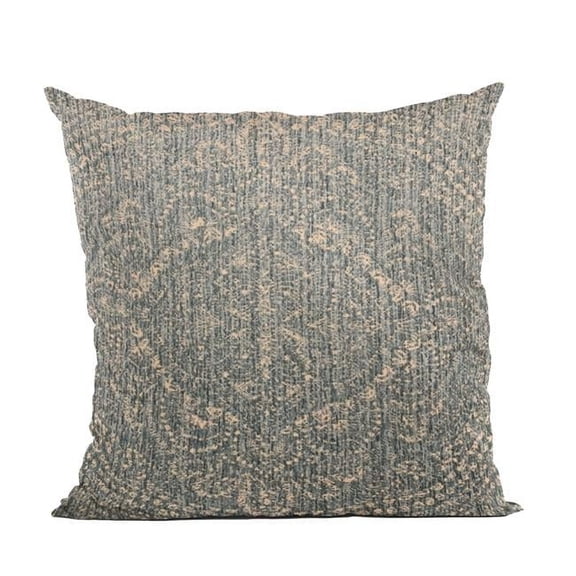 Blue Hidden Park Medallion Luxury Throw Pillow - 20 x 26 in. Standard Size