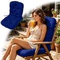 thumbnail image 1 of Blue High Back Chair Cushion for Outdoor Patio, Thicken Rocking Chair Cushion 39.3 x 19.6 Inch, Waterproof Garden Chair Pad for Lounger Recliner, Soft Cushion for Indoor Outdoor Use, Set of 1, 1 of 4