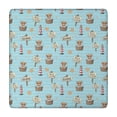thumbnail image 1 of Blue Highland Cow Bathtub Starfish Pattern Square Fitted Tablecloth with Elastic Edge,Square Table Cover,Washable Elastic Table Cover for Home Kitchen Party Decor 34"x34", 1 of 6