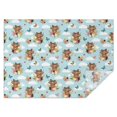 thumbnail image 1 of Blue Highland Cow Flower Butterfly Pattern Rectangle Tablecloth 60"x84",Waterproof Polyester Rectangle Table Cloth, Wipeable Spillproof Polyester Tablecloth for Dining, Camping, Indoor and Outdoor, 1 of 5
