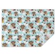 thumbnail image 1 of Blue Highland Cow Flower Butterfly Pattern Rectangle Tablecloth 60"x84",Waterproof Polyester Rectangle Table Cloth, Wipeable Spillproof Polyester Tablecloth for Dining, Camping, Indoor and Outdoor, 1 of 5