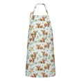 thumbnail image 1 of Blue Highland Cow Flower Leaf Pattern Apron-Garden Aprons for Women with Pockets-Cotton Linen Waterproof Kitchen Cooking Gardening Aprons Adjustable for Kitchen,Cooking,BBQ and Salon 33x27 Inch, 1 of 7