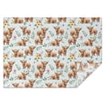 thumbnail image 1 of Blue Highland Cow Flower Leaf Pattern Rectangle Tablecloth 60"x84",Waterproof Polyester Rectangle Table Cloth, Wipeable Spillproof Polyester Tablecloth for Dining, Camping, Indoor and Outdoor, 1 of 5