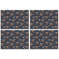 thumbnail image 1 of Blue Highland Cow Flower Pattern Summer Placemats Table Placemats Set Of 4-Linen Kitchen Washable Placemats Table Mats 11.8"x17.7" Non-Slip Heat Resistant, 1 of 6