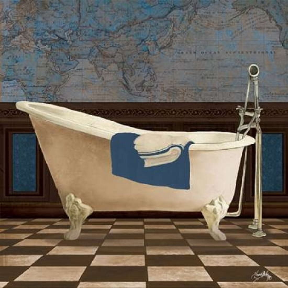 Blue Historic Bath II Canvas Art - Elizabeth Medley (24 x 24)