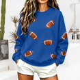 thumbnail image 1 of Blue Hoodies for Women Football Football Season Graphic Sweatshirt Long Sleeve Shirt Fans Pullover, 1 of 4