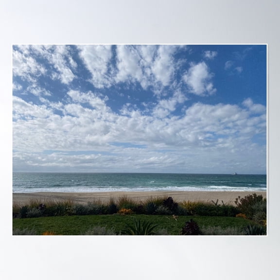 “Blue Horizon And Endless Waves” Poster Wall Art, Modern Wall Decor For Living Room Bedroom, 8x12 UNFRAMED