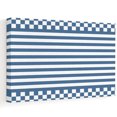 Chequerboard Border Blue Horizontal Stripes Canvas Wall Art, Minimalist Checkerboard ...