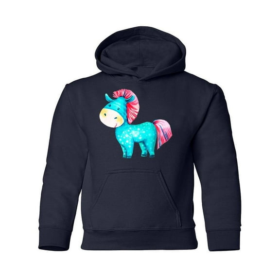 Blue Horse Hoodie Juniors -Image by Shutterstock,  Large