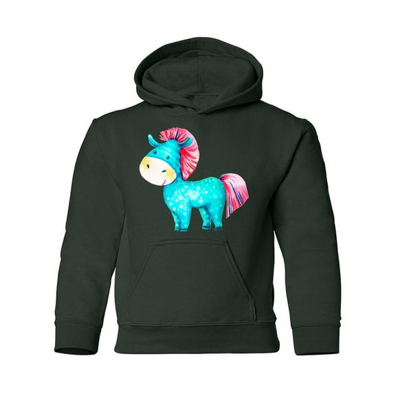Blue Horse Hoodie Juniors -Image by Shutterstock, Small