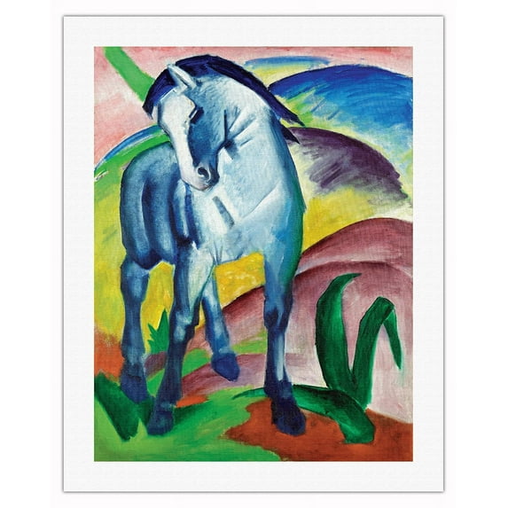 Blue Horse I (Blaues Pferd) - From an Original Color Painting by Franz Marc c.1911 - Fine Art Rolled Canvas Print 20in x 26in