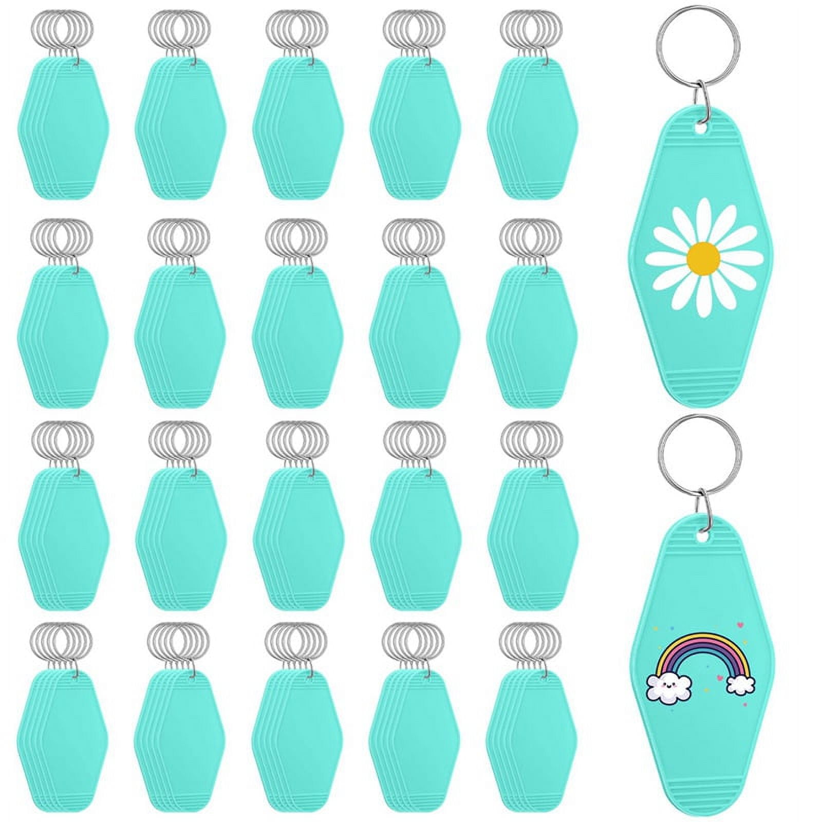 Blue Hotel Motel Keychain Bulk Plastic Sublimation Blank Keychains