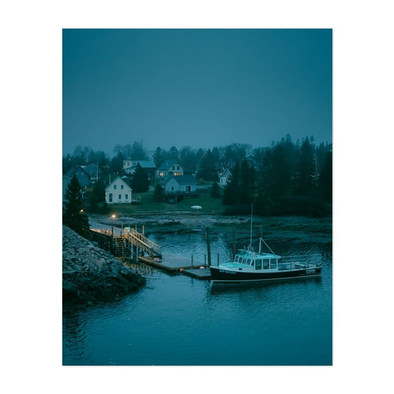 Blue Hour, Beals Island 01 - Beals Maine Photography Unframed Wall Art Print 30 x 40 inches