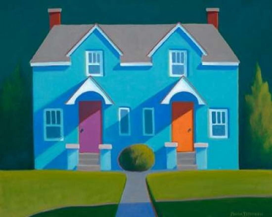 Blue House Canvas Art - Martha Pettigrew (24 x 30)