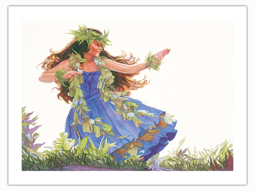 Blue Hula (Ka Hula Uliuli) Hawaiian Dancer From an Original
