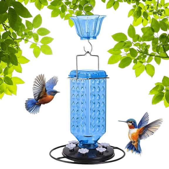 Hummingbird Feeder, Hanging Nectar Feeder for Outdoor Garden and Yard Use, Blue