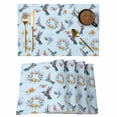thumbnail image 1 of Blue Hummingbird Placemats Set of 12, Spring Watercolor Flowers Leaf Plant Placemats for Dining Table, Place Mats for Kitchen Tabletop, Waterproof Wipeable Dining Table Mats Set, 1 of 9