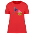 thumbnail image 1 of Blue Hummingbird With Flower T-Shirt Women -Image by Shutterstock, Female Medium, 1 of 2