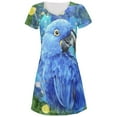 thumbnail image 1 of Blue Hyacinth Macaw Splatter All Over Juniors V-Neck Dress, 1 of 2