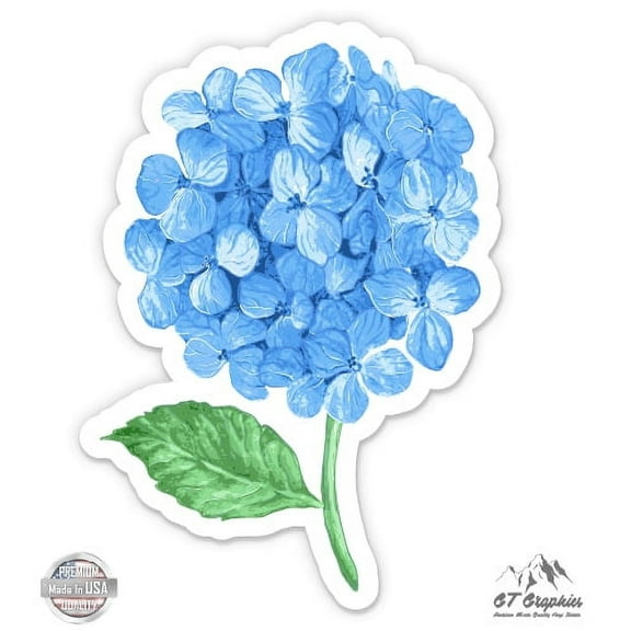 Blue Hydrangea - 12" Vinyl Sticker Waterproof Decal
