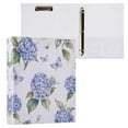 thumbnail image 1 of Blue Hydrangea 3 Ring Hardcover Binders 1.5in Round Rings for Letter-Size Folder Paper Organizer Pockets for Office Student Recipe, 1 of 9