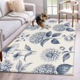 Rustic Antic Rug Blue Hydrangea Area Rugs 4x6ft Garden Vintage Gray Flower Dahlia Rustic ...