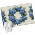 thumbnail image 1 of Blue Hydrangea Area&nbsp;Rug 2x3ft Spring Wreath Flower Non-Slip&nbsp;Washable Square&nbsp;Rugs Soft Felt Indoor Floor Mat for Bedroom Kitchen Living Room Bathroom, 1 of 9