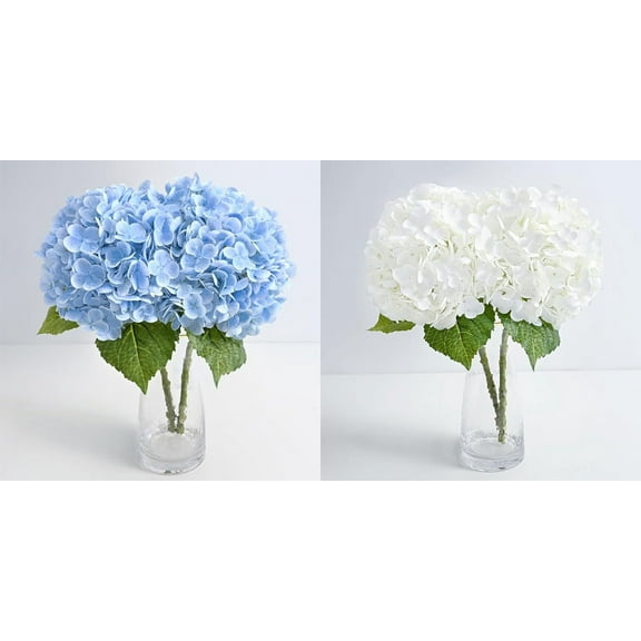 Blue Hydrangea Artificial Flowers & White Hydrangea Artificial Flowers for Home Decor Party Arrangements Wedding Bouquets Centerpieces