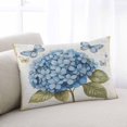 thumbnail image 1 of Blue Hydrangea Body Pillow Cover, Pillowcase Protectors with Zipper, Breathable Decorative Throw Pillow Case Cover, Spring Vintage Botanical Butterfly Pillow Shams for Couch Sofa 24x36Inch, 1 of 8