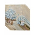 thumbnail image 1 of Blue Hydrangea Cloth Napkins Set of 6 Reusable Dinner Napkins, Flowers Leaves Butterfly Retro Khaki Cocktail Napkin Washable Table Napkins for Wedding/Holiday Party/Baby Shower 20"x20", 1 of 7