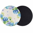 thumbnail image 1 of Blue Hydrangea Coasters Set of 2, Absorbent Coasters for Drinks, Linen Texture Butterfly Spring Floral Coaster for Desk Coffee Table Protection, Home Decor House Warming Gifts 4", 1 of 8