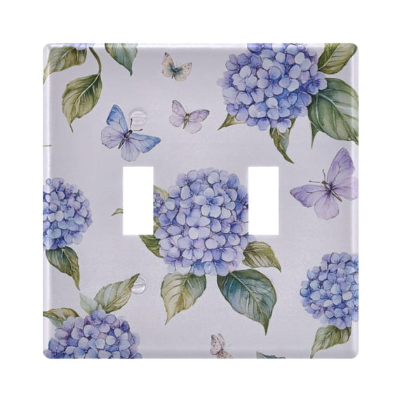 Blue Hydrangea Decorative Light Switch Plates Switch Cover Decorative Wall Plates Ideal for Living Room Kitchen Bedroom and Study