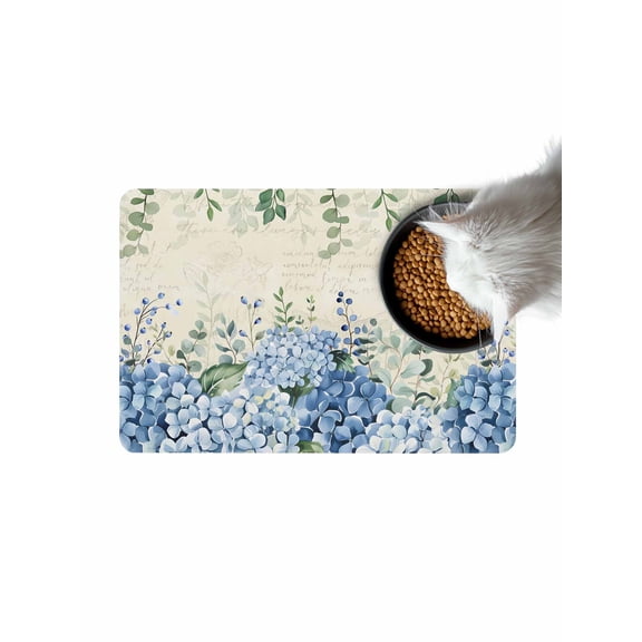 Blue Hydrangea Doormat Non Slip Diatomaceous Earth Door Mat Absorbent Quick Dry Soft Washable Entrance Rug for Bathroom Laundry Room 16"x24"