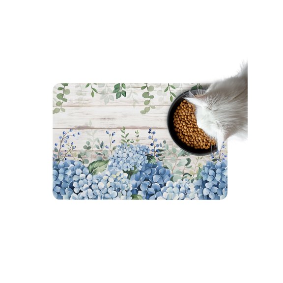 Blue Hydrangea Doormat Non Slip Diatomaceous Earth Door Mat Absorbent Quick Dry Soft Washable Entrance Rug for Bathroom Laundry Room 16"x24"