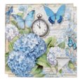 Blue Hydrangea Floral Cloth Napkins Washable Set of 2, Spring Retro ...