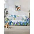 thumbnail image 1 of Blue Hydrangea Floral Couch Cover, Spring Butterfly Watercolor Flower Oversized Sofa Cover Blanket for 3 Cushion Couch, Sectional Sofa Slipcover Furniture Protector for Living Room Bedroom 71''x150'', 1 of 9