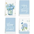 thumbnail image 1 of Blue Hydrangea Floral Dish Towels Kitchen Towels, Blue Flower 18 x 26 inch Seasonal Tea Hand Towels, Decorative Spring Summer Kitchen Bathroom Decor Set of 4, 1 of 5