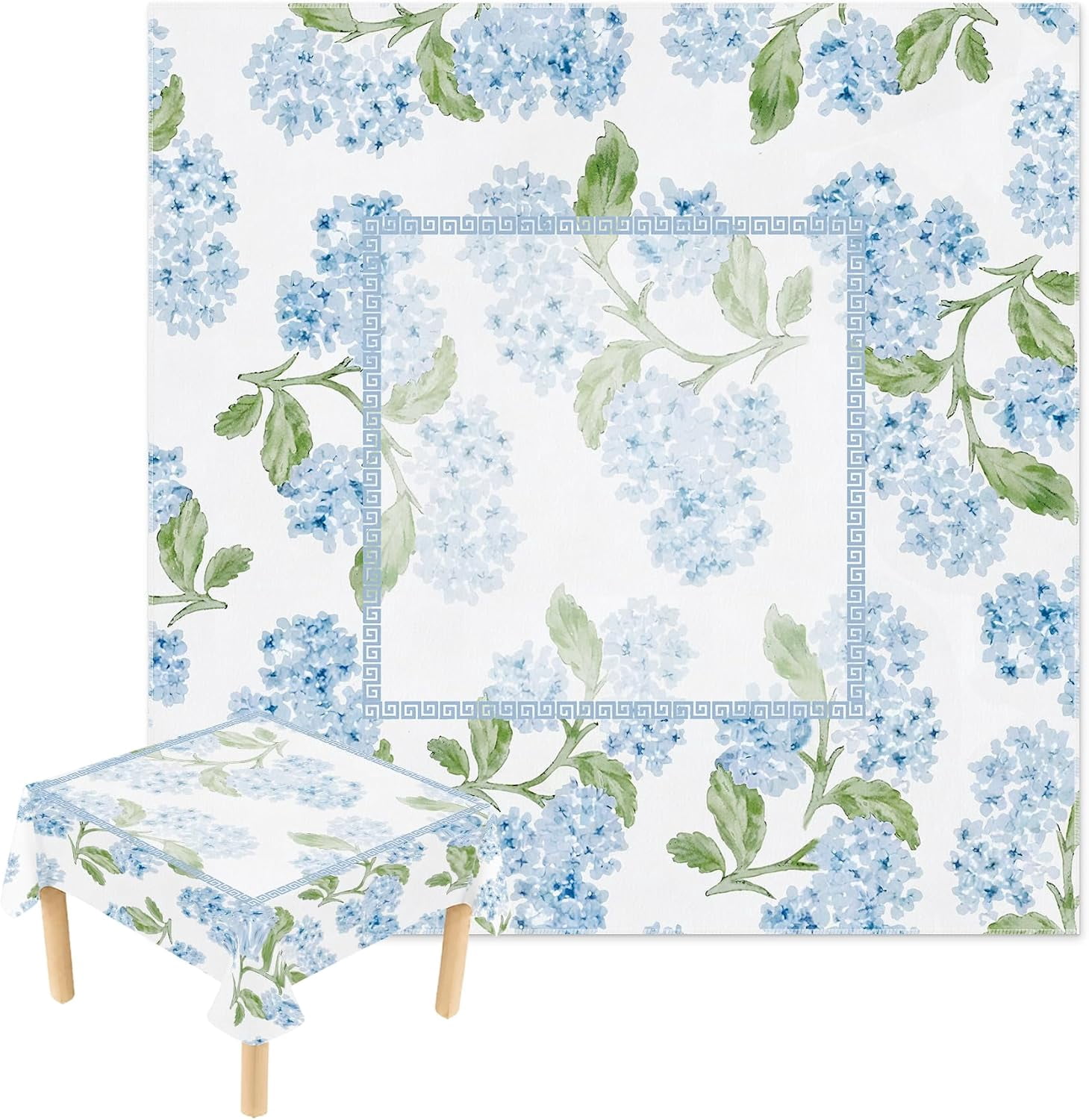 Blue Hydrangea Floral Mahjong Tablecloth Square 55 Inch - Walmart.com