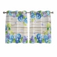 thumbnail image 1 of Blue Hydrangea Kitchen Curtains Window Panels, Rustic Wooden Butterfly Spring Floral Insulated Window Treatment Curtain, Grommet Curtains for Bedroom/Living Room/Bathroom, 2 Piece 52"Wx45"L, 1 of 8