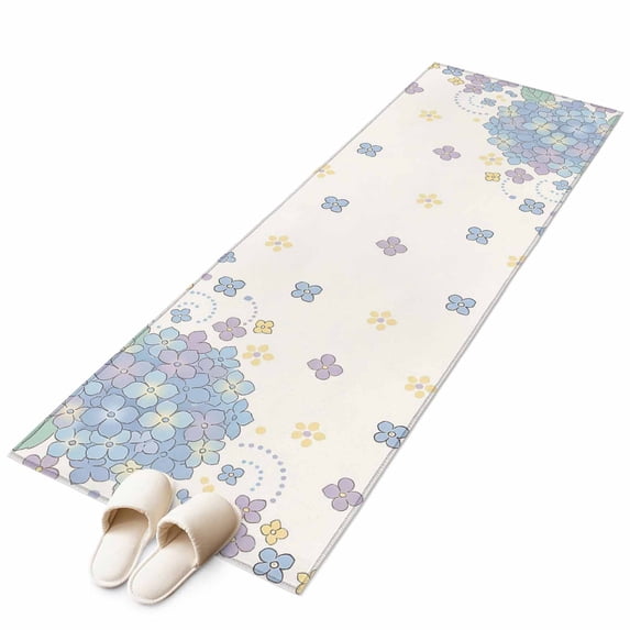 Blue Hydrangea Kitchen Runner Rug 2x6 Washable Runners for Hallway Non ...