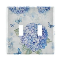 Blue Hydrangea Pattern Decorative Light Switch Plates Switch Cover Decorative Wall Plates Ideal for Living Room Kitchen Bedroom and Study