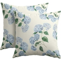 Blue Hydrangea Pillow Covers 20x20 Inch Set of 2 Blue Floral Outdoor Decorative Throw Pillow Covers Rustic Flower Pillowcases Spring Summer Cushion Covers for Home Couch Decor