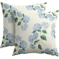 thumbnail image 1 of Blue Hydrangea Pillow Covers Set of 2 20x20 Inch Floral Outdoor Decorative Throw Pillowcases for Rustic Spring Summer Home Couch Decor Add Elegance to Your Living Space, 1 of 6