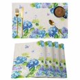 thumbnail image 1 of Blue Hydrangea Placemats Set of 8, Linen Texture Butterfly Spring Floral Placemats for Dining Table, Place Mats for Kitchen Tabletop, Waterproof Wipeable Dining Table Mats Set, 1 of 9