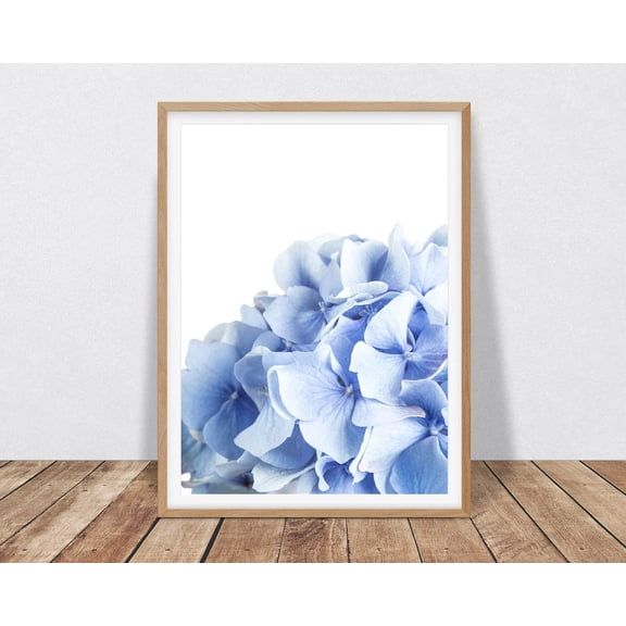 Blue Hydrangea Print, Wall Decor Blue Flower Wall Art, Blue Hydrangea Photo, Soft Blue Decor, Flower Photograph Home Decor #3914, Unframed Poster Size 8x12