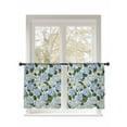 thumbnail image 1 of Blue Hydrangea Sheer Curtains 2 Panels Set Floral Country Farmhouse Watercolor Lihgt Filtering Rod Pocket Voile Drape, Semi Sheer Window Curtains for Bedroom Living Room, 52"x45", 1 of 5